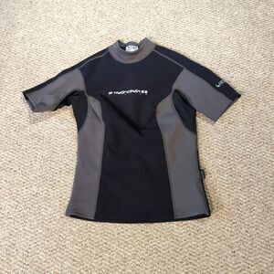 NRS HydroSkin G2 Titanium Wetsuit Shirt Top Womens M Gray Black Kayak Paddle